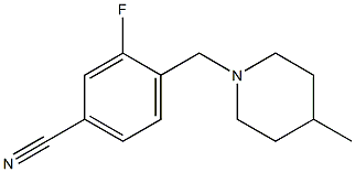 3-fluoro-4-[(4-methylpiperidin-1-yl)methyl]benzonitrile 结构式