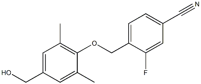 3-fluoro-4-[4-(hydroxymethyl)-2,6-dimethylphenoxymethyl]benzonitrile 结构式