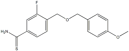 3-fluoro-4-{[(4-methoxyphenyl)methoxy]methyl}benzene-1-carbothioamide 结构式