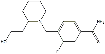 3-fluoro-4-{[2-(2-hydroxyethyl)piperidin-1-yl]methyl}benzenecarbothioamide 结构式