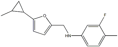 3-fluoro-4-methyl-N-{[5-(2-methylcyclopropyl)furan-2-yl]methyl}aniline 结构式