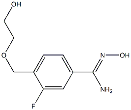 3-fluoro-N'-hydroxy-4-[(2-hydroxyethoxy)methyl]benzene-1-carboximidamide 结构式