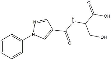 3-hydroxy-2-[(1-phenyl-1H-pyrazol-4-yl)formamido]propanoic acid 结构式