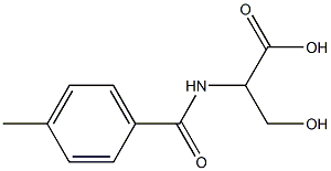 3-hydroxy-2-[(4-methylbenzoyl)amino]propanoic acid 结构式