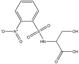 3-hydroxy-2-{[(2-nitrophenyl)sulfonyl]amino}propanoic acid 结构式