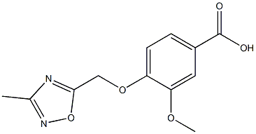 3-methoxy-4-[(3-methyl-1,2,4-oxadiazol-5-yl)methoxy]benzoic acid 结构式
