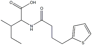 3-methyl-2-[4-(thiophen-2-yl)butanamido]pentanoic acid 结构式