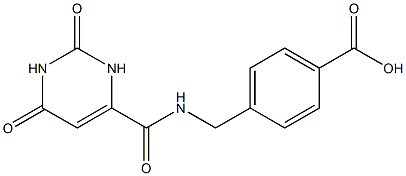 4-({[(2,6-dioxo-1,2,3,6-tetrahydropyrimidin-4-yl)carbonyl]amino}methyl)benzoic acid 结构式