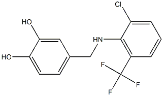 4-({[2-chloro-6-(trifluoromethyl)phenyl]amino}methyl)benzene-1,2-diol 结构式