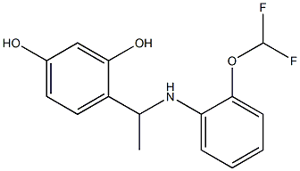 4-(1-{[2-(difluoromethoxy)phenyl]amino}ethyl)benzene-1,3-diol 结构式