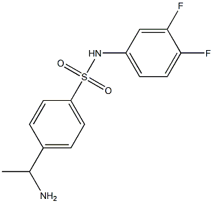 4-(1-aminoethyl)-N-(3,4-difluorophenyl)benzene-1-sulfonamide 结构式