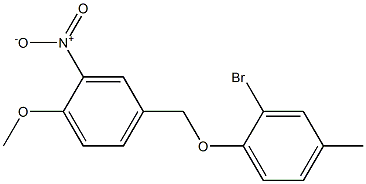 4-(2-bromo-4-methylphenoxymethyl)-1-methoxy-2-nitrobenzene 结构式
