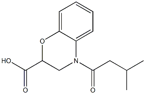 4-(3-methylbutanoyl)-3,4-dihydro-2H-1,4-benzoxazine-2-carboxylic acid 结构式