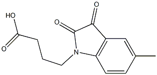 4-(5-methyl-2,3-dioxo-2,3-dihydro-1H-indol-1-yl)butanoic acid 结构式