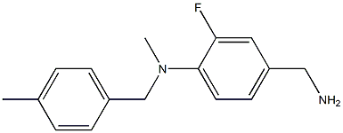 4-(aminomethyl)-2-fluoro-N-methyl-N-[(4-methylphenyl)methyl]aniline 结构式