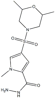 4-[(2,6-dimethylmorpholin-4-yl)sulfonyl]-1-methyl-1H-pyrrole-2-carbohydrazide 结构式