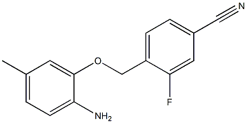 4-[(2-amino-5-methylphenoxy)methyl]-3-fluorobenzonitrile 结构式