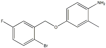 4-[(2-bromo-5-fluorobenzyl)oxy]-2-methylaniline 结构式