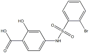 4-[(2-bromobenzene)sulfonamido]-2-hydroxybenzoic acid 结构式
