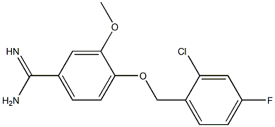 4-[(2-chloro-4-fluorophenyl)methoxy]-3-methoxybenzene-1-carboximidamide 结构式