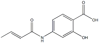 4-[(2E)-but-2-enoylamino]-2-hydroxybenzoic acid 结构式