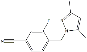 4-[(3,5-dimethyl-1H-pyrazol-1-yl)methyl]-3-fluorobenzonitrile 结构式