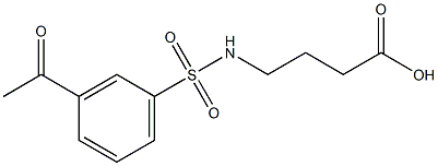 4-[(3-acetylbenzene)sulfonamido]butanoic acid 结构式