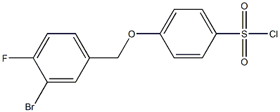 4-[(3-bromo-4-fluorophenyl)methoxy]benzene-1-sulfonyl chloride 结构式