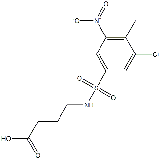 4-[(3-chloro-4-methyl-5-nitrobenzene)sulfonamido]butanoic acid 结构式