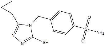 4-[(3-cyclopropyl-5-sulfanyl-4H-1,2,4-triazol-4-yl)methyl]benzene-1-sulfonamide 结构式