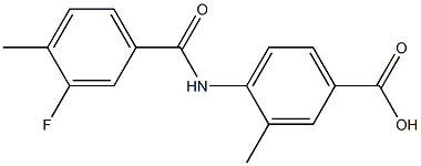 4-[(3-fluoro-4-methylbenzoyl)amino]-3-methylbenzoic acid 结构式