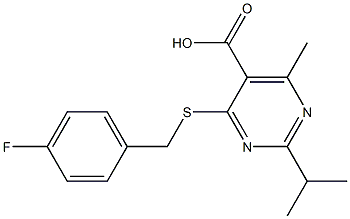 4-[(4-fluorobenzyl)thio]-2-isopropyl-6-methylpyrimidine-5-carboxylic acid 结构式