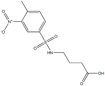 4-[(4-methyl-3-nitrobenzene)sulfonamido]butanoic acid 结构式