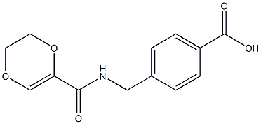4-[(5,6-dihydro-1,4-dioxin-2-ylformamido)methyl]benzoic acid 结构式