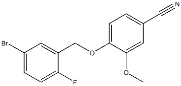 4-[(5-bromo-2-fluorobenzyl)oxy]-3-methoxybenzonitrile 结构式