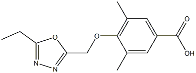 4-[(5-ethyl-1,3,4-oxadiazol-2-yl)methoxy]-3,5-dimethylbenzoic acid 结构式
