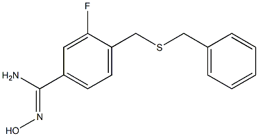 4-[(benzylsulfanyl)methyl]-3-fluoro-N'-hydroxybenzene-1-carboximidamide 结构式