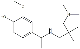 4-[1-({2-[(dimethylamino)methyl]-2-methylpropyl}amino)ethyl]-2-methoxyphenol 结构式