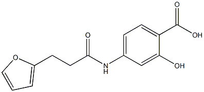 4-[3-(furan-2-yl)propanamido]-2-hydroxybenzoic acid 结构式