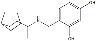 4-{[(1-{bicyclo[2.2.1]heptan-2-yl}ethyl)amino]methyl}benzene-1,3-diol 结构式