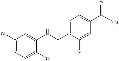 4-{[(2,5-dichlorophenyl)amino]methyl}-3-fluorobenzamide 结构式