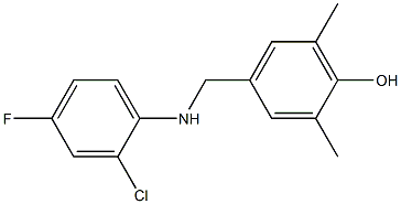 4-{[(2-chloro-4-fluorophenyl)amino]methyl}-2,6-dimethylphenol 结构式