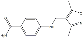 4-{[(3,5-dimethyl-1,2-oxazol-4-yl)methyl]amino}benzamide 结构式