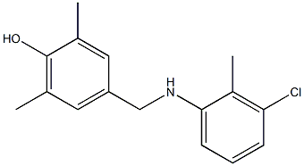 4-{[(3-chloro-2-methylphenyl)amino]methyl}-2,6-dimethylphenol 结构式