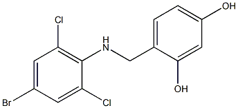 4-{[(4-bromo-2,6-dichlorophenyl)amino]methyl}benzene-1,3-diol 结构式