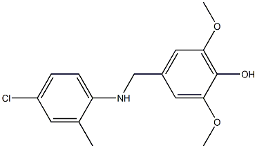 4-{[(4-chloro-2-methylphenyl)amino]methyl}-2,6-dimethoxyphenol 结构式