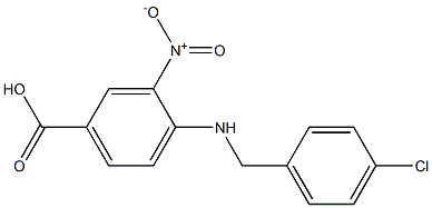 4-{[(4-chlorophenyl)methyl]amino}-3-nitrobenzoic acid 结构式
