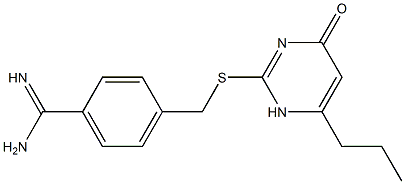 4-{[(4-oxo-6-propyl-1,4-dihydropyrimidin-2-yl)sulfanyl]methyl}benzene-1-carboximidamide 结构式