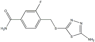 4-{[(5-amino-1,3,4-thiadiazol-2-yl)sulfanyl]methyl}-3-fluorobenzamide 结构式