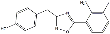 4-{[5-(2-amino-3-methylphenyl)-1,2,4-oxadiazol-3-yl]methyl}phenol 结构式